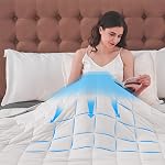 yescool Weighted Blanket for Adults (60” x 80”,White) Cooling Heavy Blanket Perfect for 190-210 lbs, Queen Size Breathable Blanket with Premium Glass Bead,Machine Washable