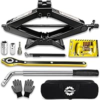 FITHOIST 3 Ton Scissor Jack Kit - Heavy-Duty Emergency Car Jack with Lug Wrench, Bi-Directional Lift for Sedans, SUVs & MPVs (6614 lbs)