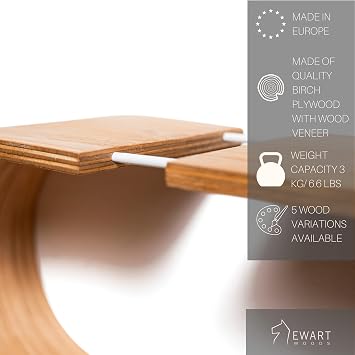 EWART WOODS Floating Wall Mounted Oval Shelf from Wood Decorative Geometric Wooden Shelves, Unique Oak Hanging Display Decor (Walnut)