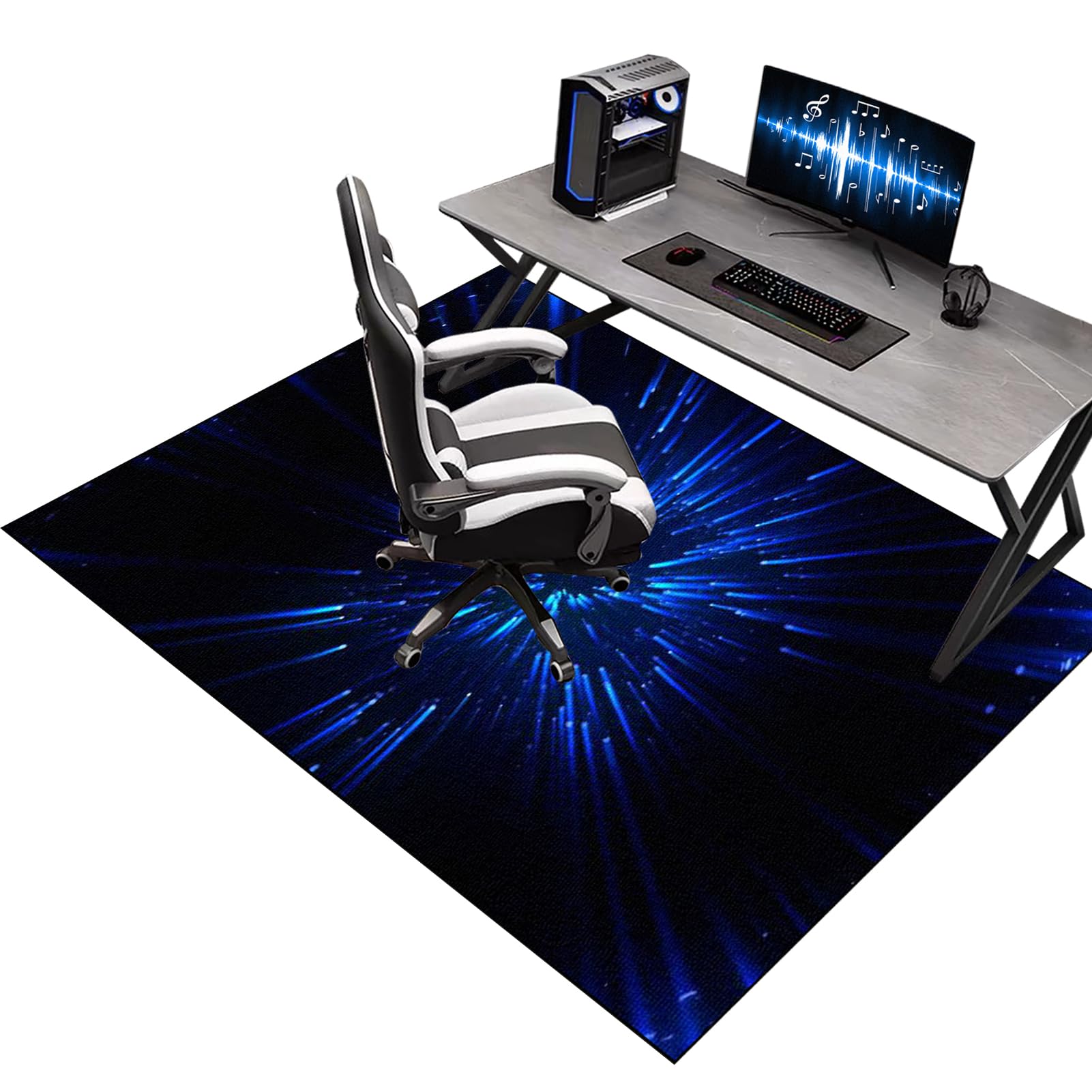 Tappetino per Sedia da Scrivania Gaming, Ufficio Tappeto Salvapavimento, 110 x 130 cm Ufficio Protettore del Pavimento, Tappeto per Sedia con Ruote, Tappeto Sedia Gaming per Parquet e Pavimenti Duri