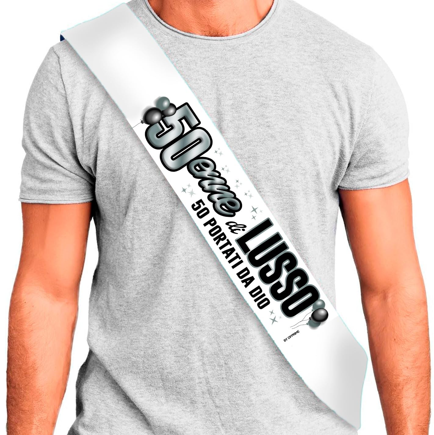 FASCIA 50 ANNI - Fascia Compleanno 50enne di LUSSO | 50 PORTATI DA DIO – Fascia Divertente e Scherzosa – Gadget Compleanno 50 Anni – Regalo Originale Uomo Donna – Accessorio Festa Cinquantesimo