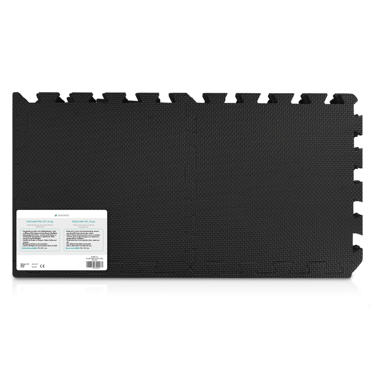 Navaris Puzzlematte Fitness Sport Matte - 20x Puzzle Bodenschutzmatte 30 x 30 x 1 cm (ca. 1,8 m²) Boden Fitnessmatte - Bodenmatte für Training Turnen
