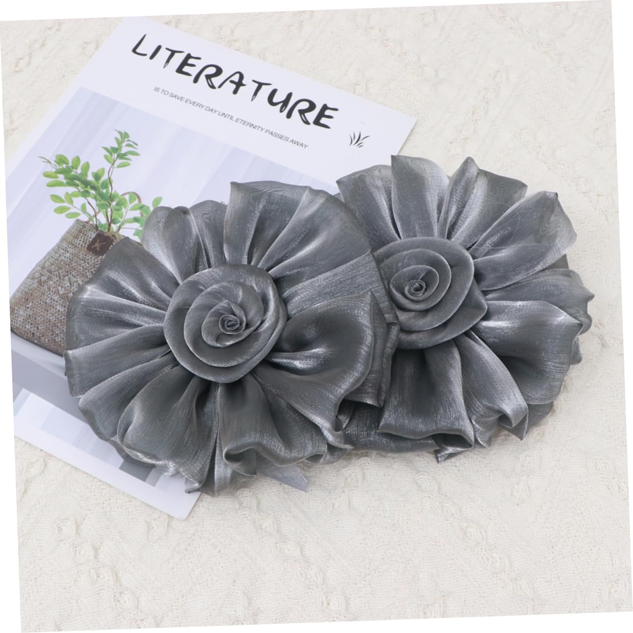 Boucle de Rideau Créative 2 Pièces en Tissu, Forme Fleur
