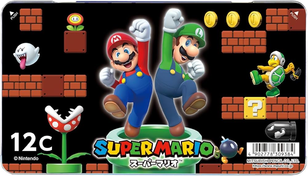 Amazon | 三菱鉛筆 色鉛筆 スーパーマリオ SMS6890 12色 K88012CSMS6