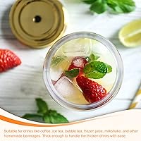 Vista 7 de uxcell 4 popotes de metal reutilizables, pajitas de acero inoxidable de 9.5 pulgadas para batido, té de burbujas, bebida fría