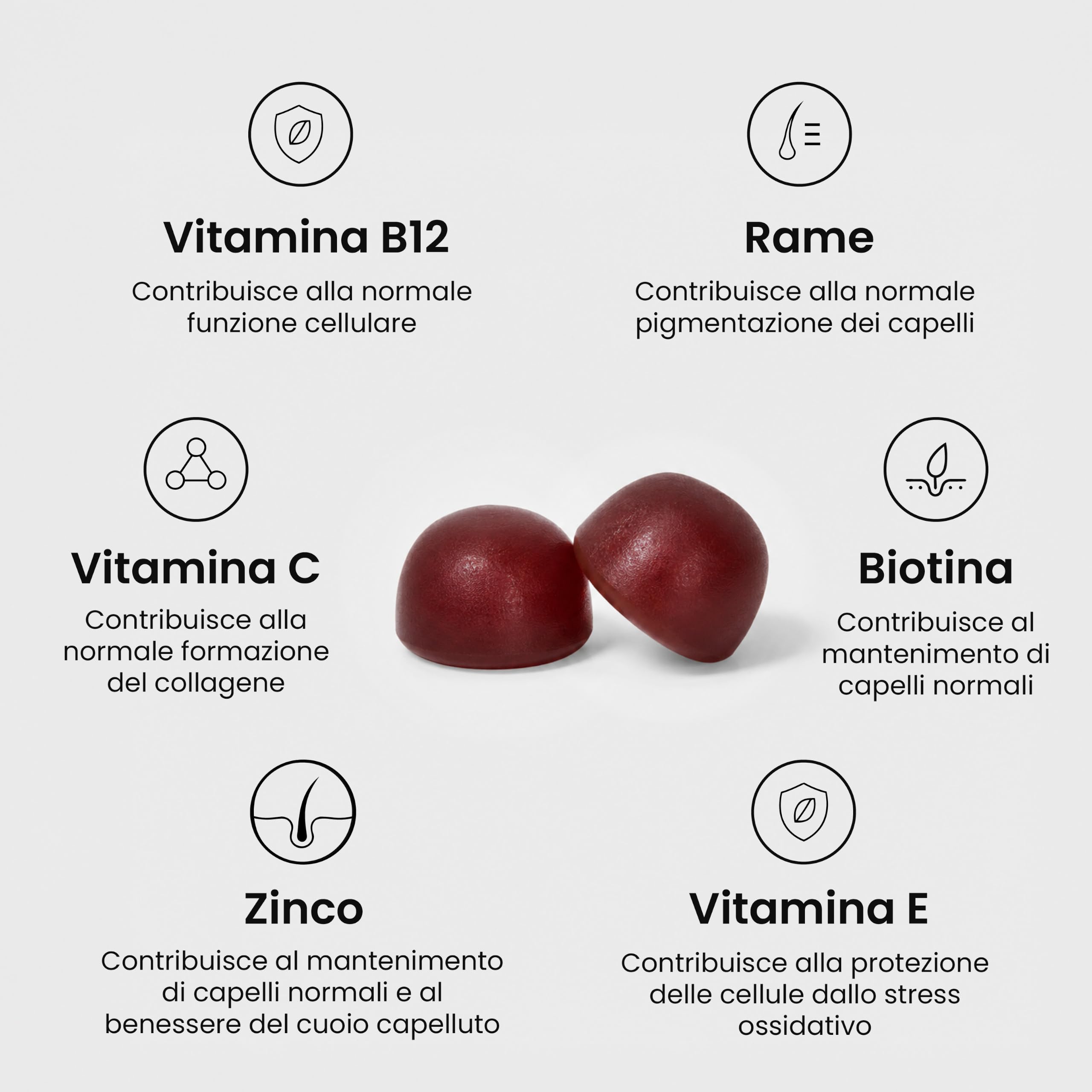 Orsetti Gommosi Capelli con Biotina 2500 mcg, Migliora la Crescita Capelli e Aiuta l'Anticaduta Capelli Donna, Hair Luxious® Orsetti Gommosi Capelli, Qualità Nordica Premium, 60 Gommose
