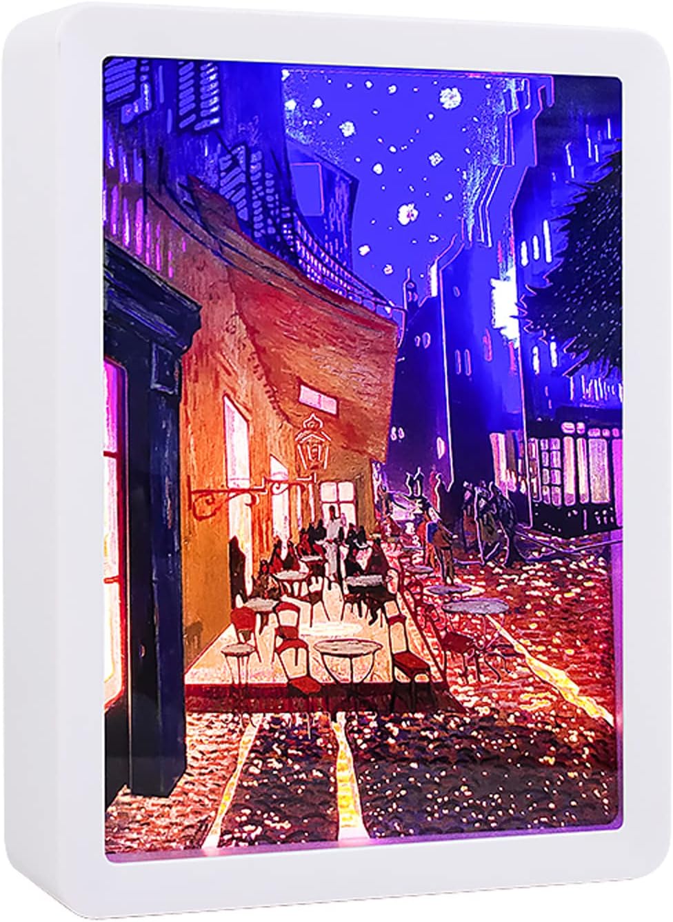 Papercut Light Boxes 3D Paper Carving Lamp, ABS Frame Paper Carving Night Light Desktop Lamp, Decor Light of 3D Shadow Box, Birthday Wedding Gift