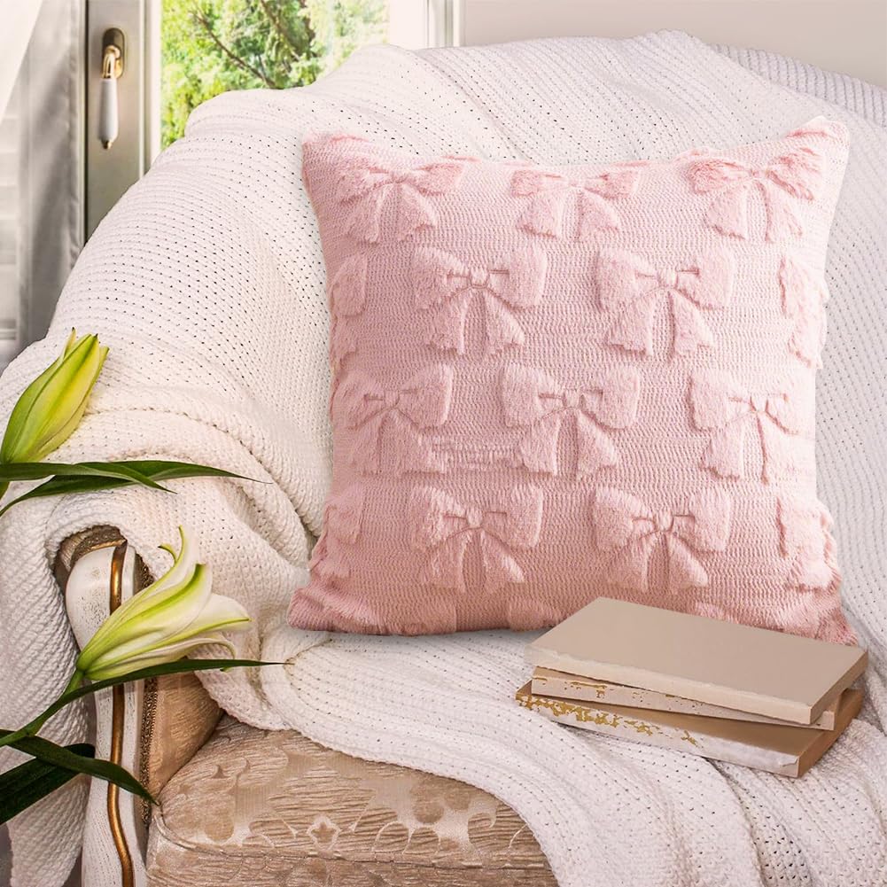 OZXVXZO 2 Pezzi Federe Cuscini Divano Rosa 45x45 Cuscini per Divano in Pelliccia Sintetica Morbida Soffice Cuscino Decorativo Cuscino per Soggiorno Divano Camera da Letto Arredamento