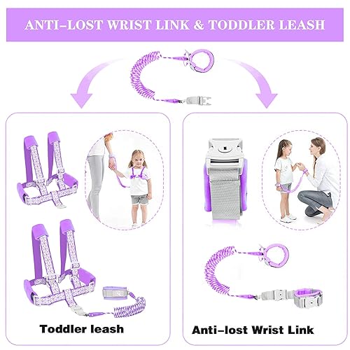 Miniatura 2 de Correa para caminar para niños pequeños, arnés de seguridad para niños, arnés de seguridad con cerradura para niños, eslabones de muñeca antipérdida