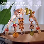 TUMAMA Arche d'activité bébé avec ours Spiral Toy, clips réglables et amovibles Sensory Stimulation Jouets suspendus Jouets bébé 0-3 3-6 mois, Poussettes pour nouveau-nés Bassinets Crib Carse Toy