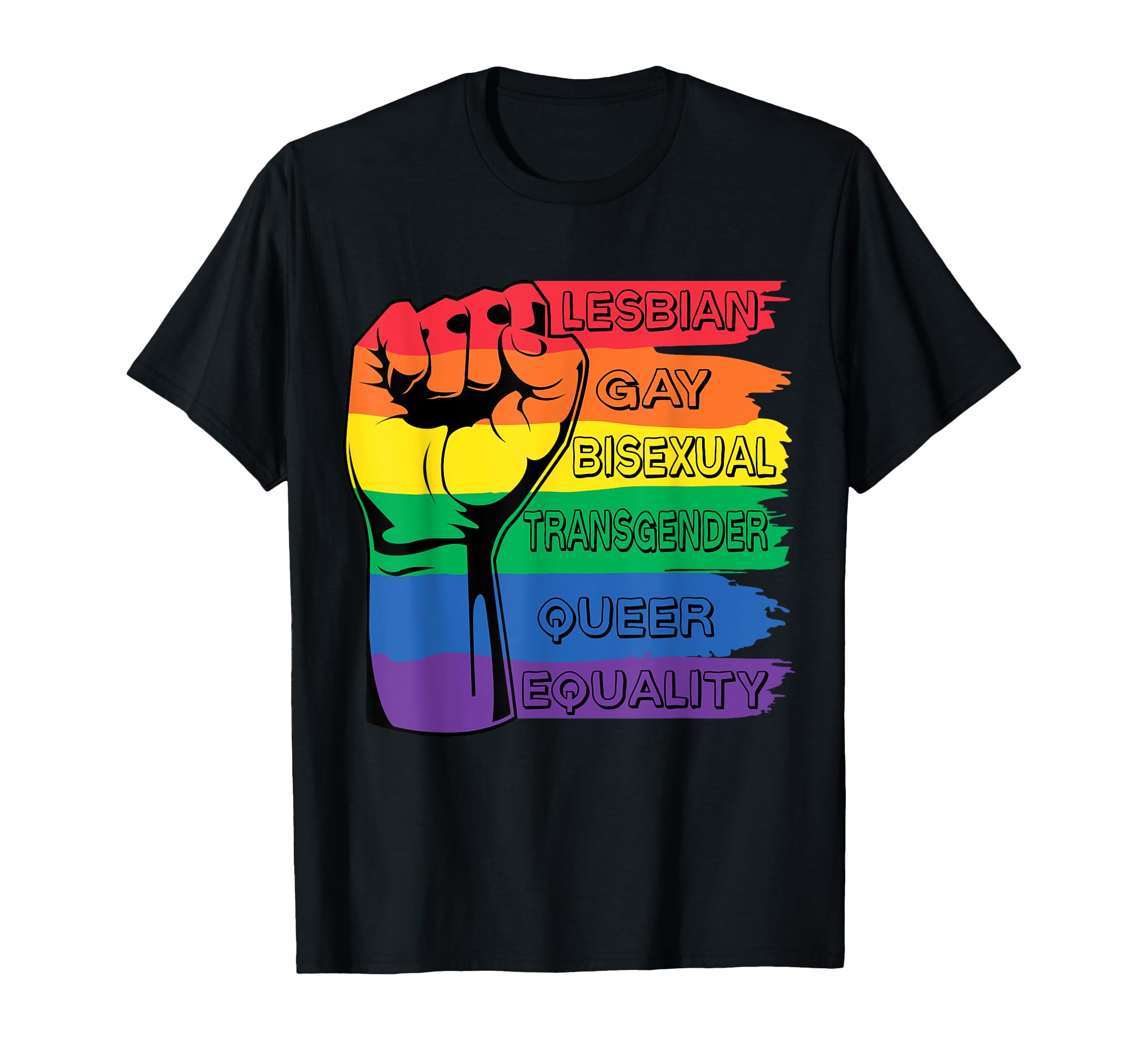 Orgoglio mese Merch LGBT Rainbow Fist LGBTQ Gay Pride Maglietta :  Amazon.it: Moda