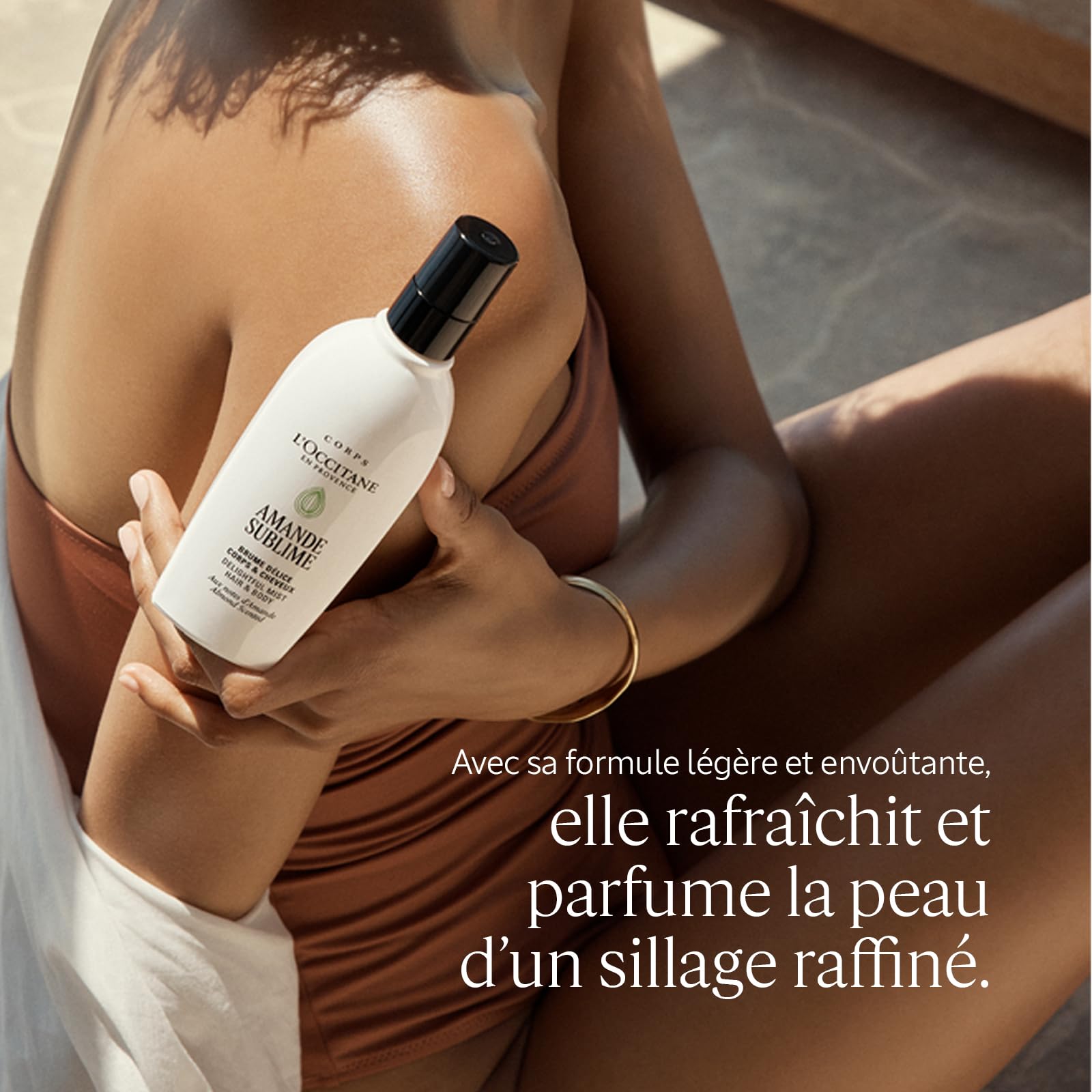 L'OCCITANE - Brume Délice Corps & Cheveux Amande Sublime - 100 ml - Notes de freesia, d'amande et de vanille - Fabriqué en France