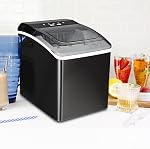 Koolatron Machine à glaçons de comptoir – Machine à glaçons Domestique, Nugget Ice Maker 9 Pébilles 6 Mins, machine à glace auto-nettoyante portable, 26 Lb/jour, acier inoxydable noir