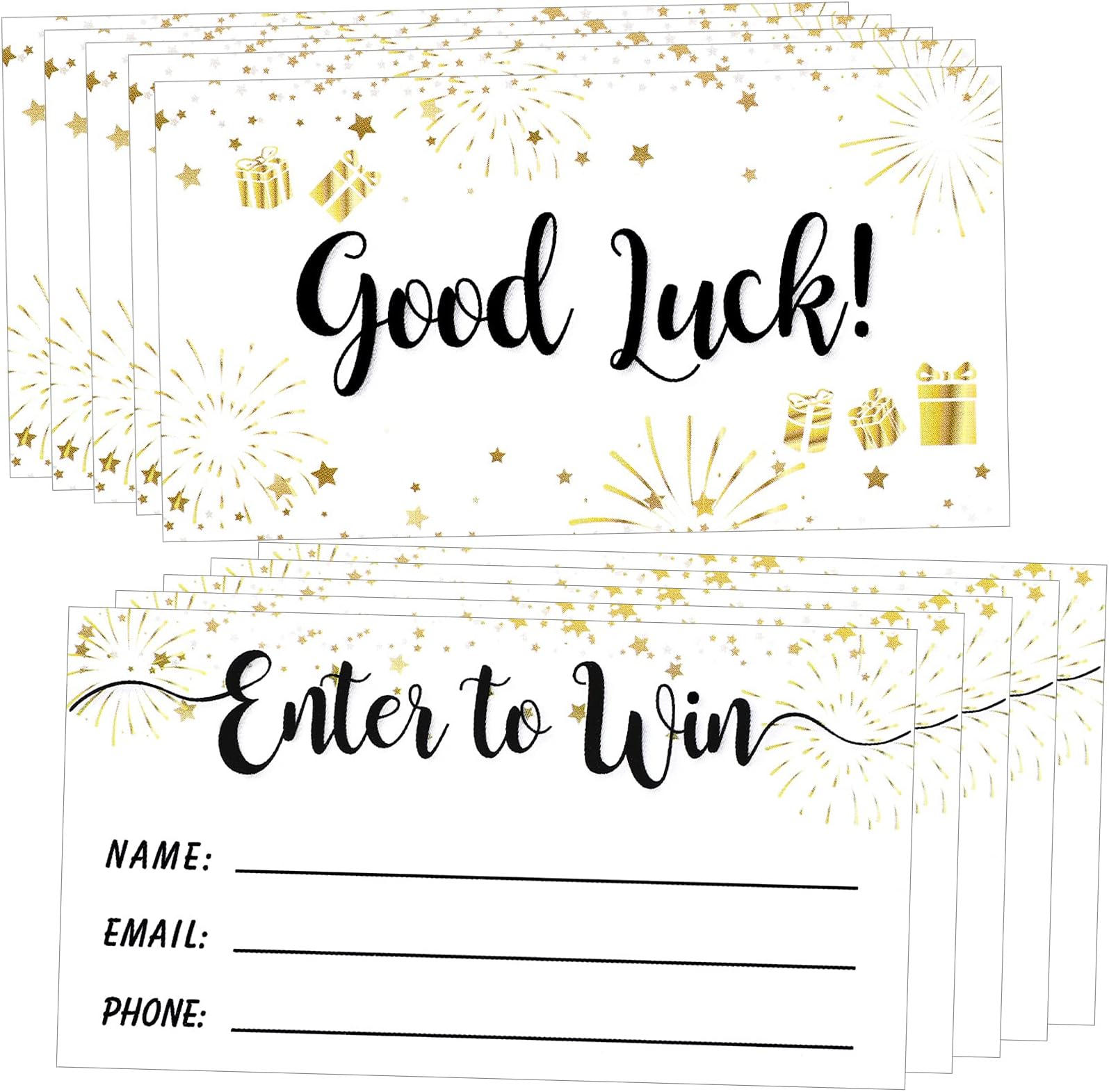 Chinco 300 Pcs Enter to Win Raffle Tickets Cards 3.5 x 2 Inch Entry Form Cards for Contest, Ballots, Fundraisers, Carnivals, Fairs, Auction Events, Prize Games, Drawings(Popular Style)