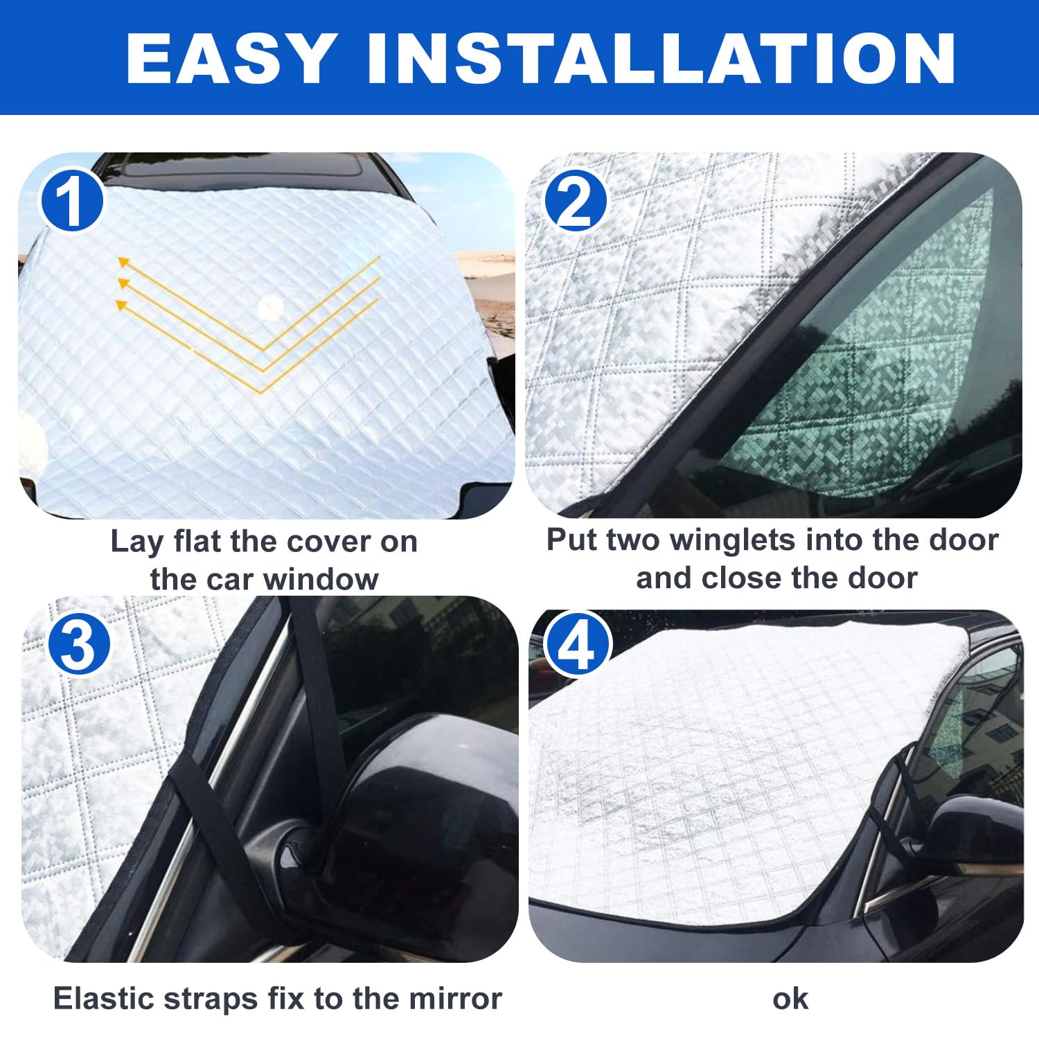 MagiSel Windschutzscheibenabdeckung 150x100cm - 4-schichtig Für Auto & SUV