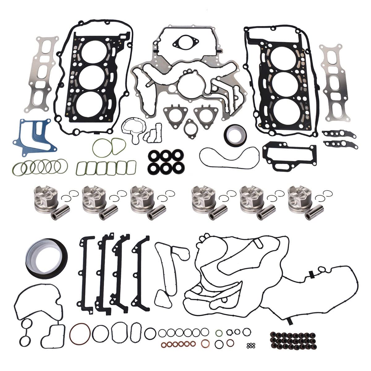 Set Guarnizioni Pistone e Testata Compatibile con T0ua-reg A4 A6 Q5 3.0 TDI 059107065