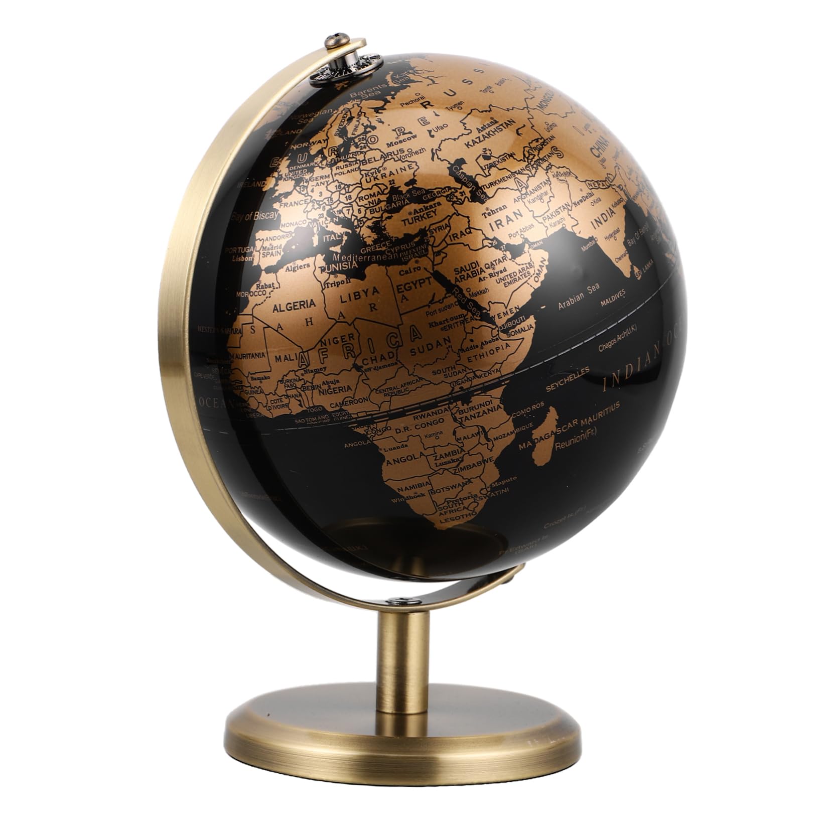 BESPORTBLE Elegant Antique Globe Ornament European Luxury Rotating Globe for Home Office Decor Desk Decoration with Smooth Surface English Ball Vintage