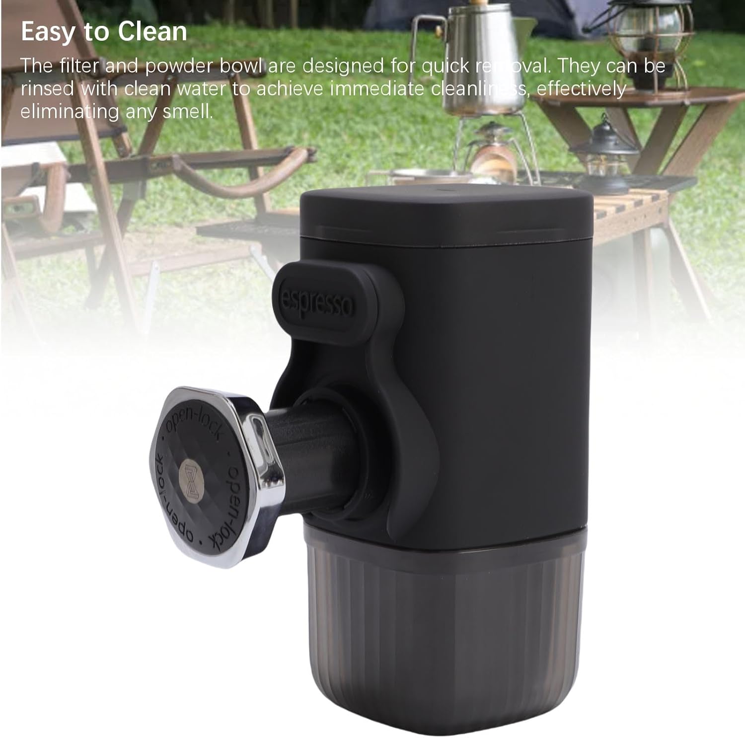 Alomejor Portable Coffee Maker, Manual Hand Press Espresso Machine with 9-15 Bar Pressure, Compact Design for Travel and Camping Enthusiasts (Black)