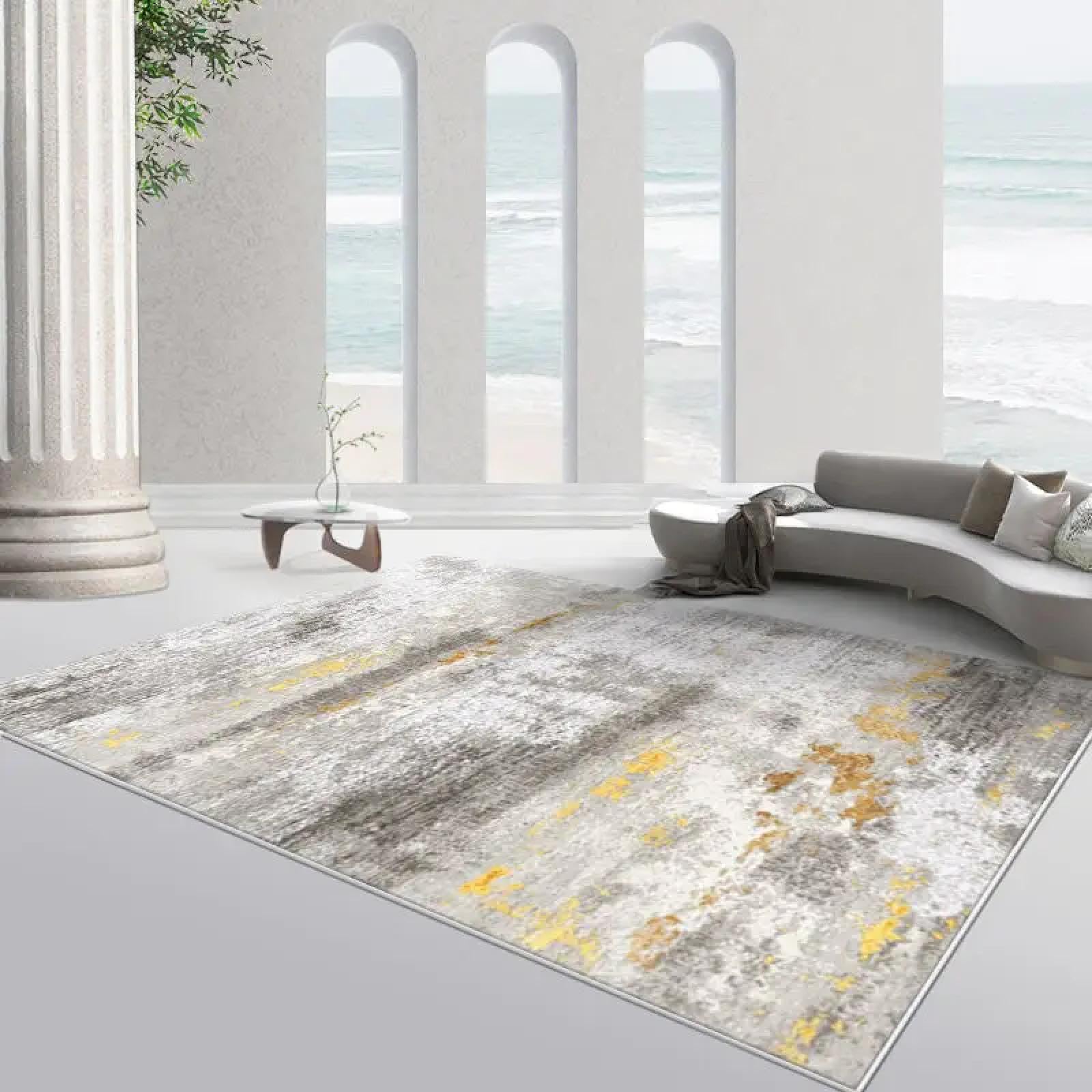 Tapis épais moelleux en peluche courte haute densité pour décoration de chambre moderne