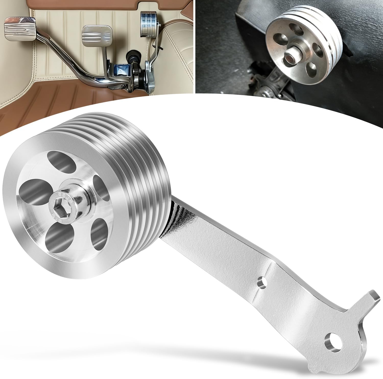 Camoo 8511 Billet Aluminum Roller Gas Pedal for 1949-1977 Stock Volkswagen VW Type 1 Bug and GHIA Pedal Assemblies, Compatible with Dune Buggy