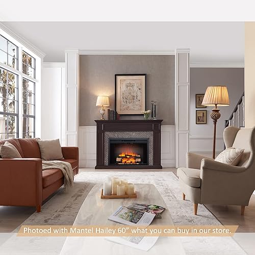 Miniatura 2 de LegendFlame Damon - Chimenea eléctrica de 39 pulgadas de ancho con puerta de vidrio y pantalla de malla EF265B calentador de chimenea de 7501500 W