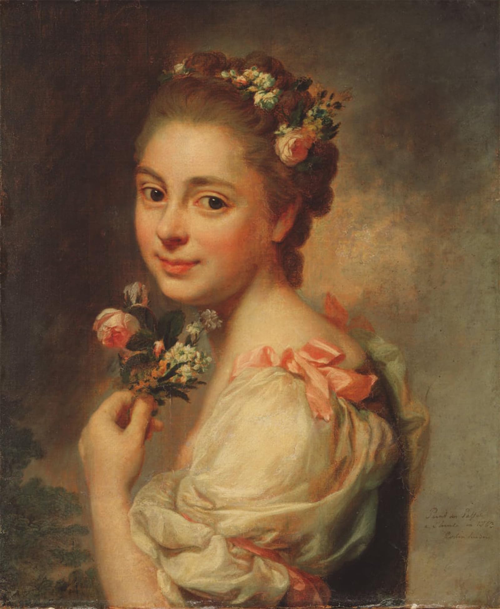 Artxlxxbn No Frame Famous Art Print Poster Vintage Wall Art Portrait Of The Artist's Wife Marie Suzanne By Alexander Roslin Canvas Art Poster For Home Decor 60X90cm