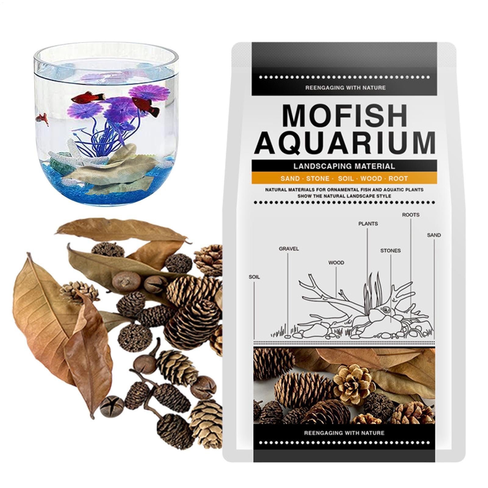 Aquarium Leaf Litter – Tank Additive, Dried Aquatic Debris Mix | Botanical Solution, Sustainable Microfauna Food Enhancer, Natural Shelter Creator Inside Blackwater B