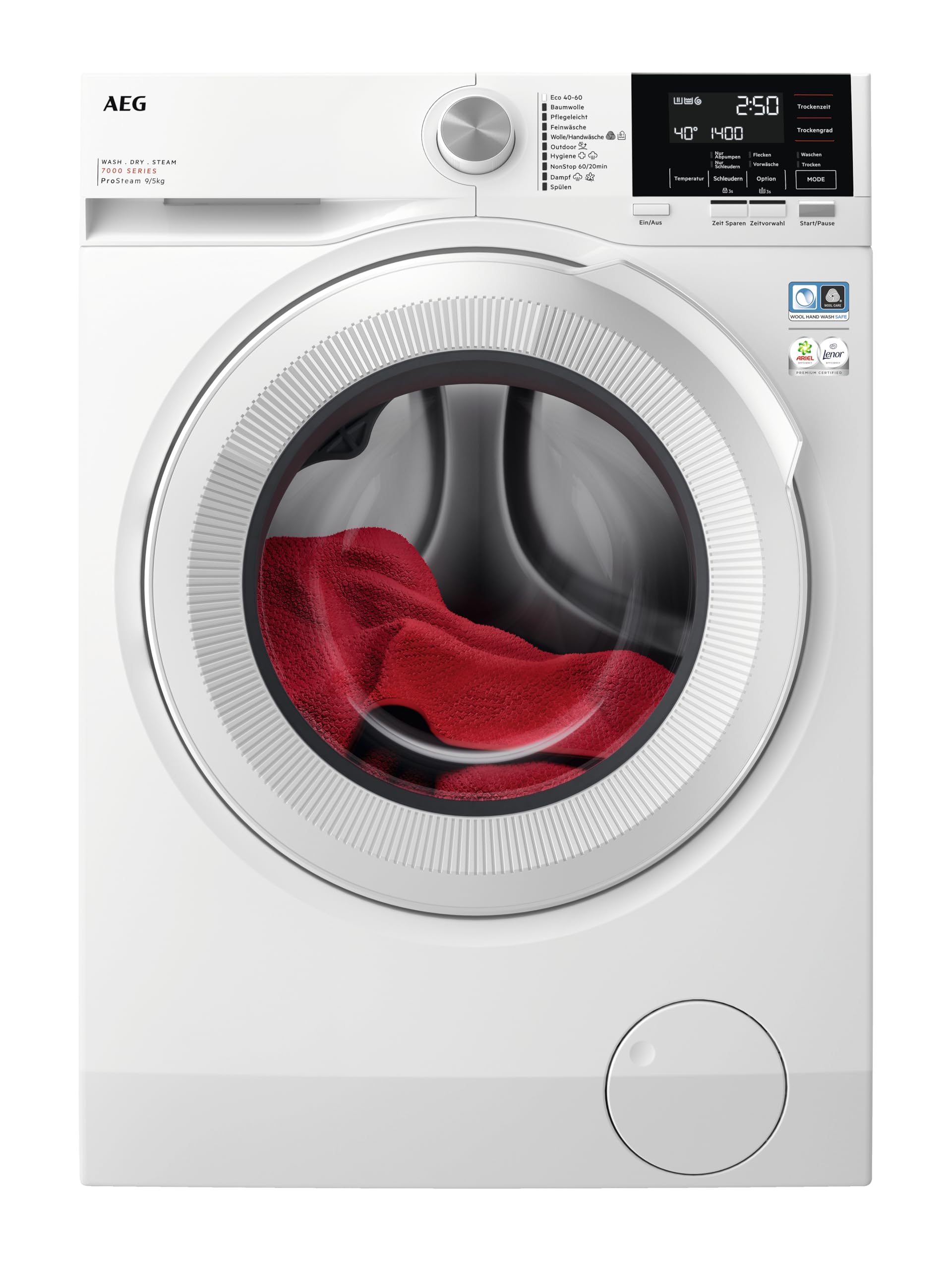 AEG Waschtrockner Serie 7000 DualSense 9 kg Waschen 5 kg Trocknen ProSteam 1600 U/min LWR7G60690