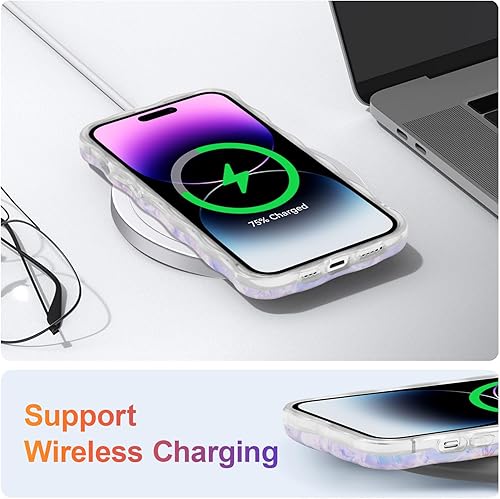 Miniatura 6 de EYZUTAK - Funda protectora de TPU para iPhone 13 Pro Max, estilo retro colorido, diseño láser brillante pintura al óleo, estampado floral, borde