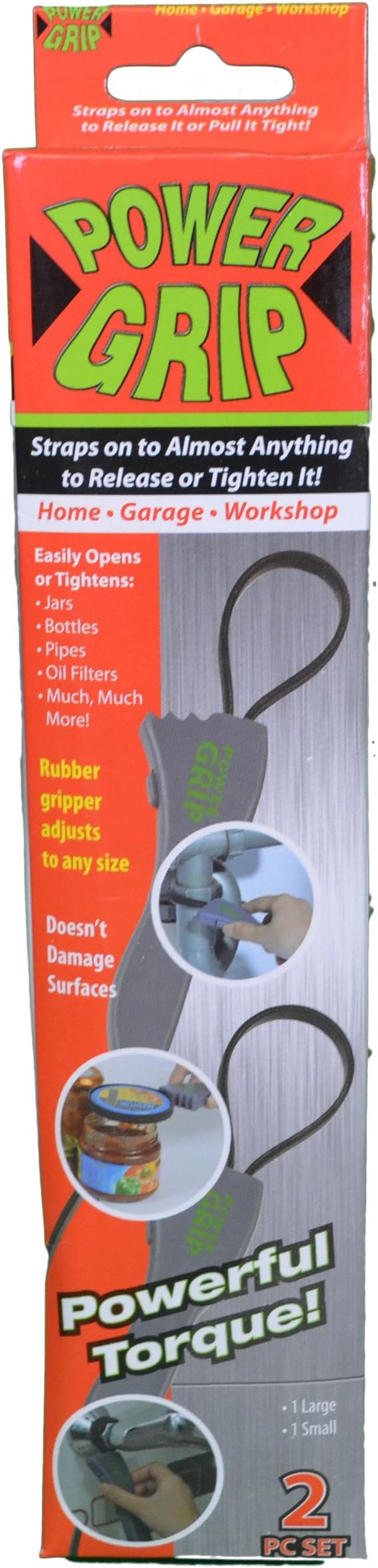 Power Grip Jar Opener Tool Rubber Gripper As Seen On TV 2pc Set