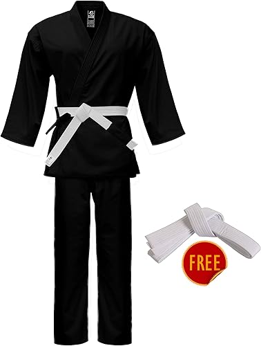 Miniatura 2 de Ultimate - Uniforme de karate de peso medio para niños y adultos, unisex, juego completo con cinturón blanco gratis