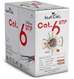 fast Cat. Cat6 Ethernet Cable 1000ft - 23 AWG, CMR, Insulated Solid Bare Copper Wire Internet Cable with Noise Reducing Cross Separator - 550MHZ / 10 Gigabit Speed UTP LAN Cable 1000 ft - CMR (Orange)