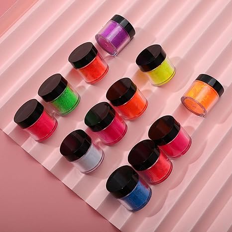 Amazon Co Jp クレイジーセール 蓄光パウダー均一分散ネイル蛍光パウダーホームビューティーショップマニキュアストアサロンショップでの保管が簡単 12 Colors Reindeer ビューティー