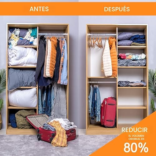 Miniatura 6 de Paquete de 24 bolsas de almacenamiento al vacío con bomba eléctrica, (5 jumbo, 5 grandes, 5 medianas, 5 pequeñas, 4 bolsas enrollables) bolsa