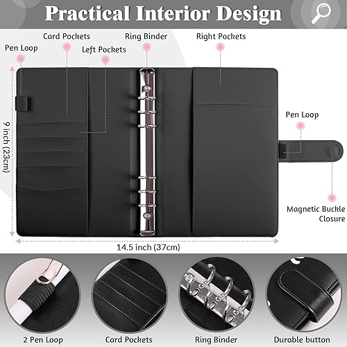 Miniatura 3 de Carpeta de 100 sobres, carpeta A5 de piel sintética, libro de presupuesto con sobres para efectivo, 100 sobres desafío de ahorro de dinero para