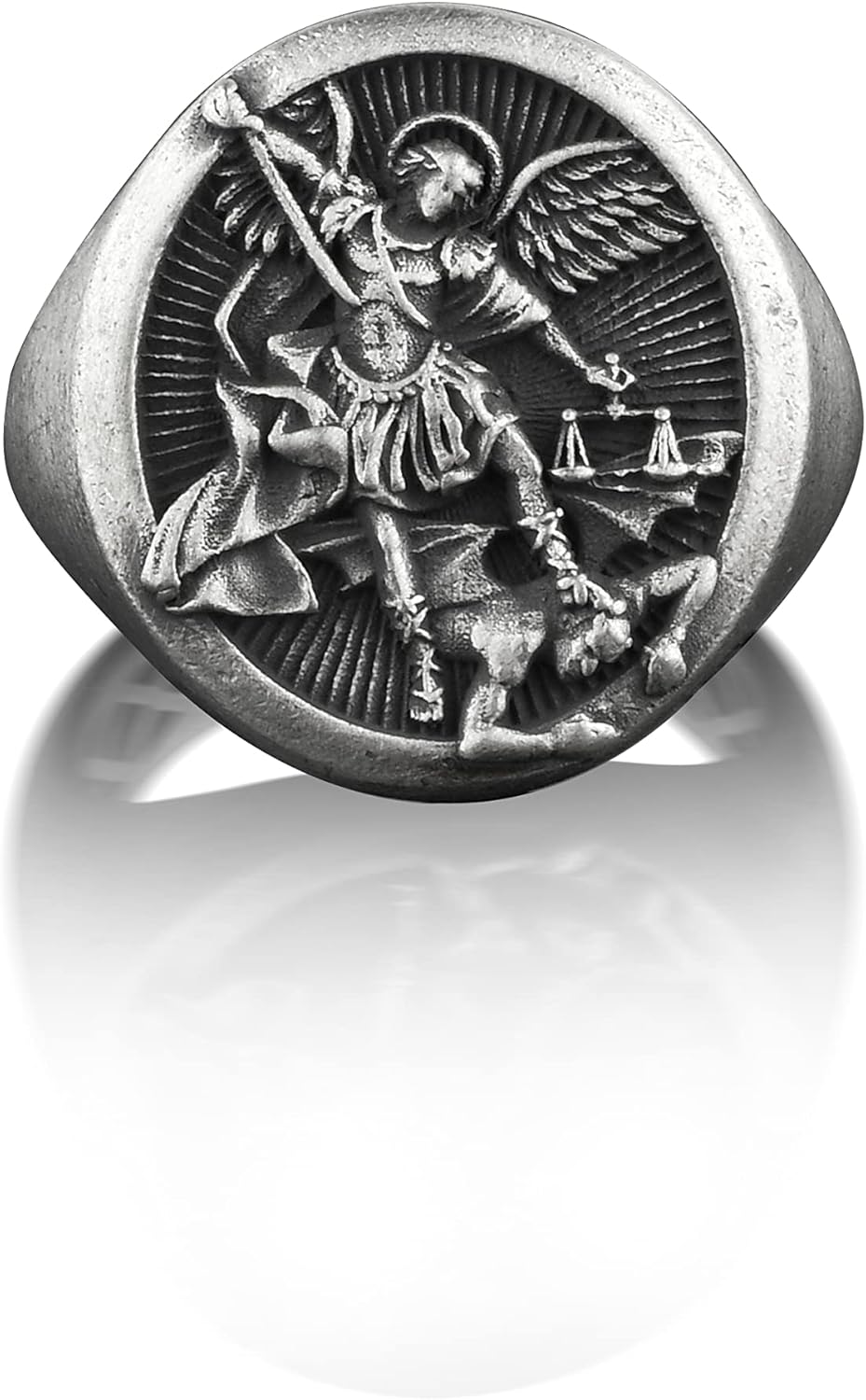 BySilverStone Jewelry Anillo De Plata Para Hombre Calavera Bajo La Mascara Oni Cool Ring Inusual Anillo De Demonio Para Hombre En Plata Oxidada