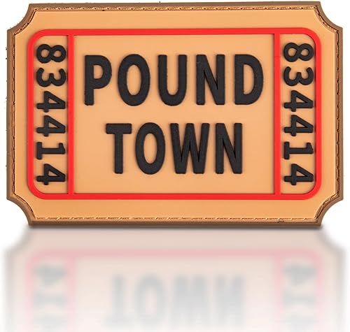 Ticket to Pound Town - Parche moral de PVC, parche táctico militar de gancho y bucle, equipo de parche táctico para mochila, bolso, abrigo, arnés de