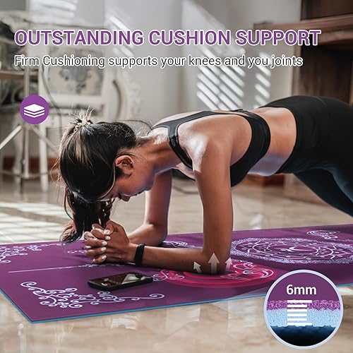 Miniatura 2 de Avoalre Folding Yoga Mat - Eco-Friendly Travel Yoga Mat Packable - Double Sided Non-Slip Printed Yoga Mats with Bag for Home Workout Gym Exercise