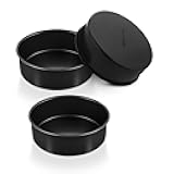 P&P CHEF Cake Pan Set of 3, Non-Stick Round Baking Cake Pans Tins for Tier Smash Cakes, Non-Toxic & Solid, Stainless Steel Core & Leak-Proof, 6 Inch