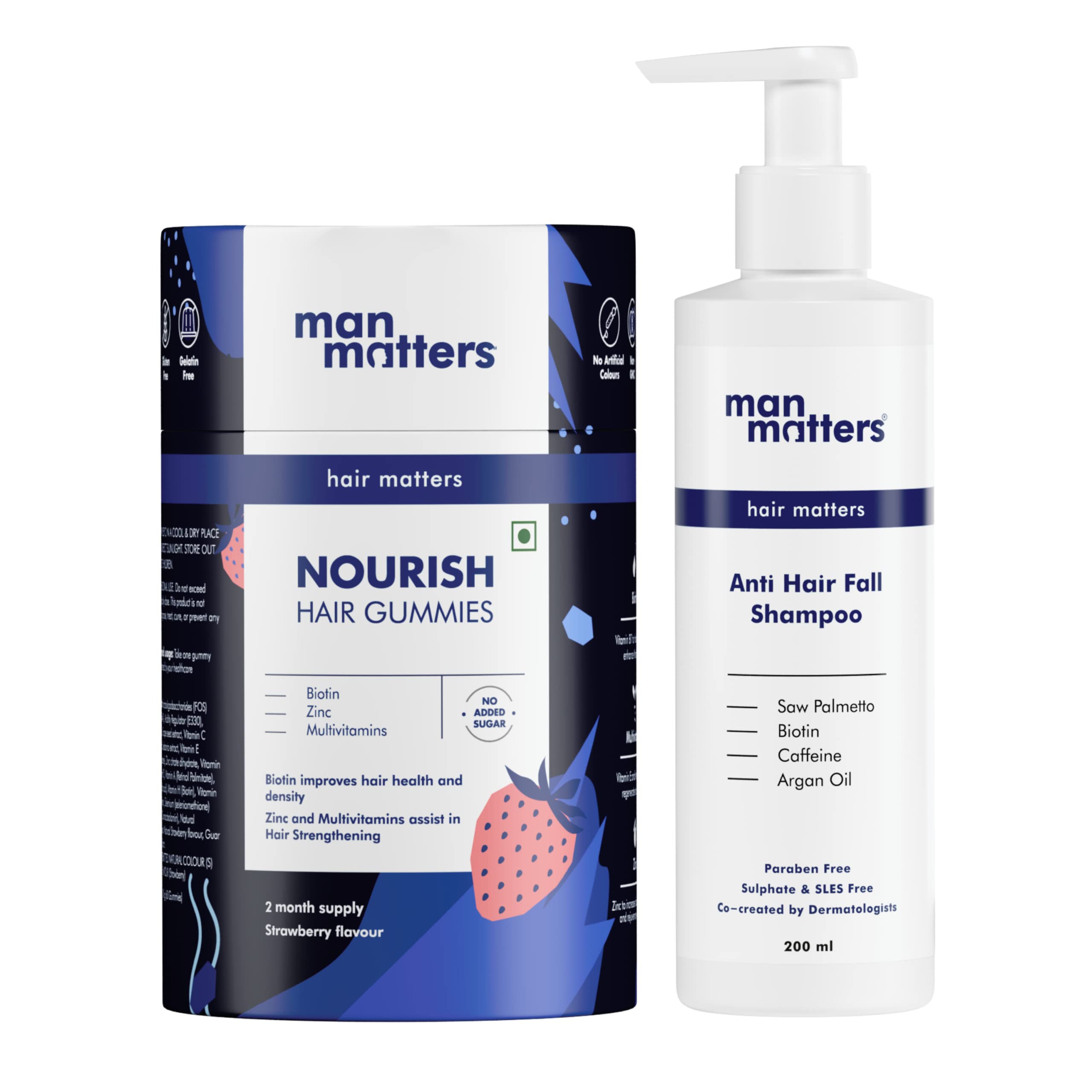 Buy Man Matters Biotin Hair Gummies (60 Days Pack) & Anti Hair Fall