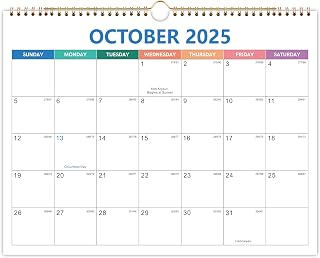 2026 Calendar - 2026 Wall Calendar from Now to December 2026, Premium Paper, Spiral Bound, 14.5'' x 11.5''