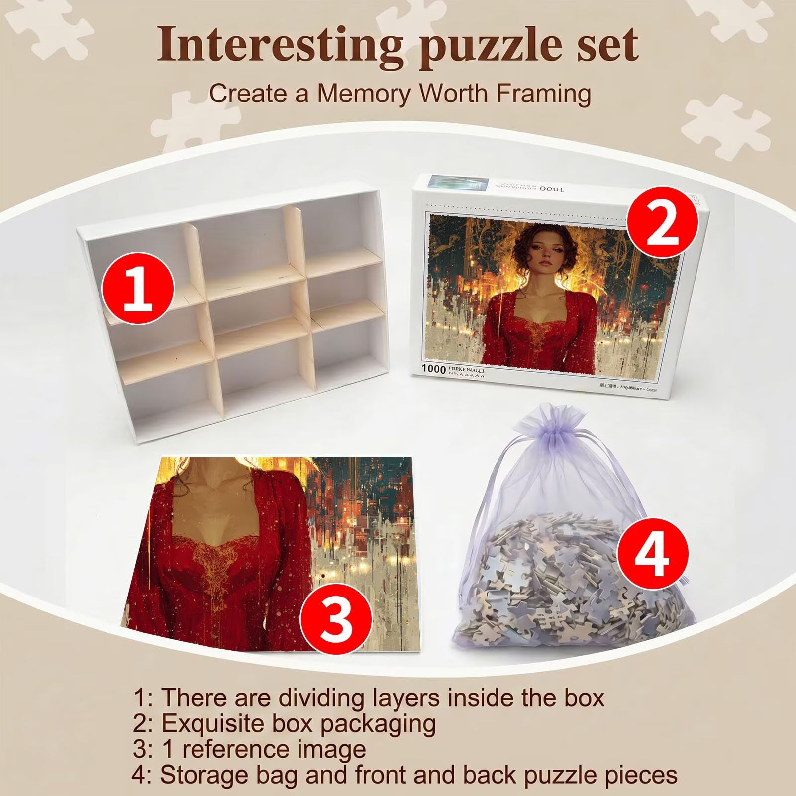 Bellezza sogno-2 Puzzle 1500 Pezzi per Adulti, Puzzle in Legno - Collezione Classica con Poster Incluso - Sfida di Concentrazione e Passatempo Antistress, Gioco per Famiglia, 87 x 57 cm f0-758