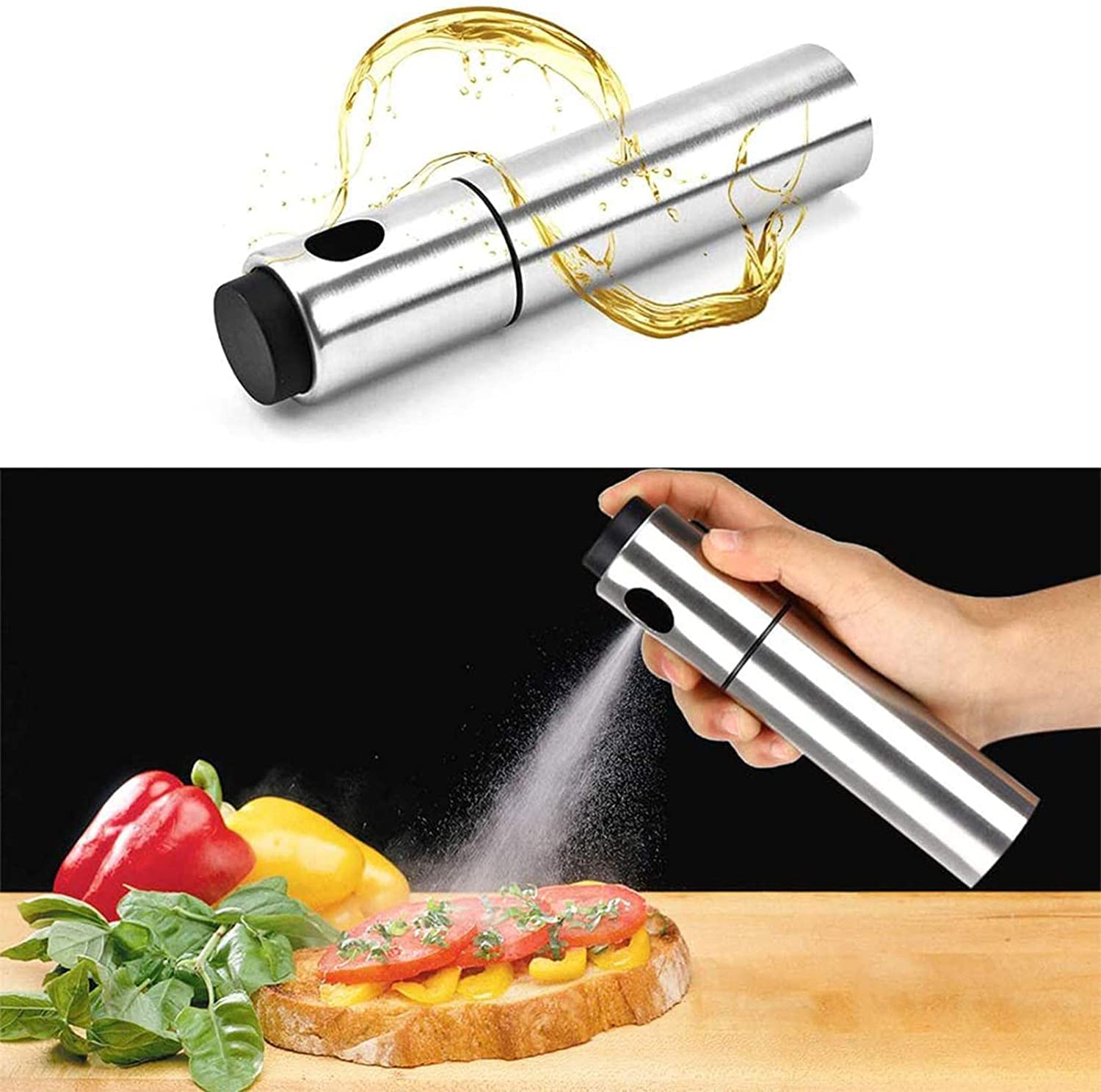 Spruzzatore Olio In Acciaio Inox GAILY YOUTH - Bottiglia Spray Per Cucina, Friggitrice Ad Aria, Con Scala