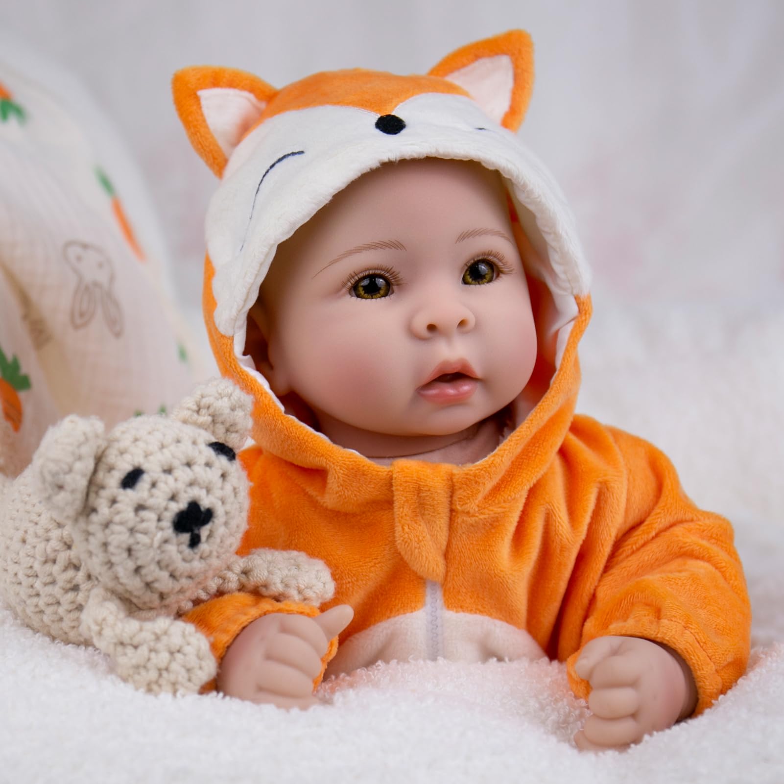 Muñecas de bebé realistas para niña, 17 extremidades de vinilo suave y cuerpo de tela, muñeca de bebé de la vida real, regalo para niños a partir de 3 años 2