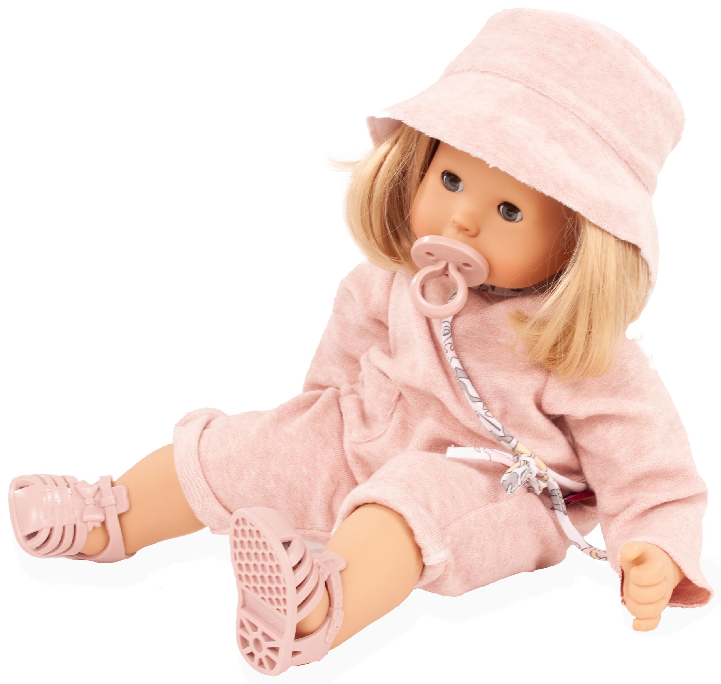 Götz 2527121 Maxy Muffin Schmetterling Puppe 42 cm Blaue Schlafaugen | 9-tlg, Babypuppe, blonde Haare, Weichkörper, für Kinder ab 3 Jahren, frisierbar, waschbares Haar, mit Schnuller und Bürste