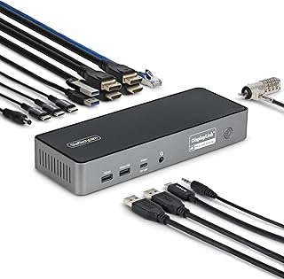 StarTech.com Triple Monitor USB-C Docking Station, 4K 60Hz DisplayLink Dock for MacBook M1 M2 M3 M4 & Windows, 2.5GbE, 2X Price In India