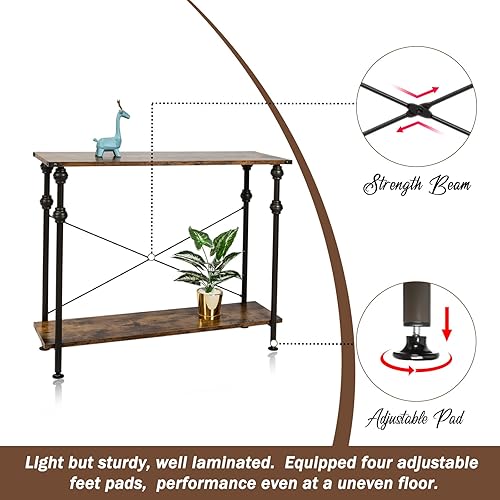 Miniatura 7 de Mesa consola, 39.5", marrón y negro