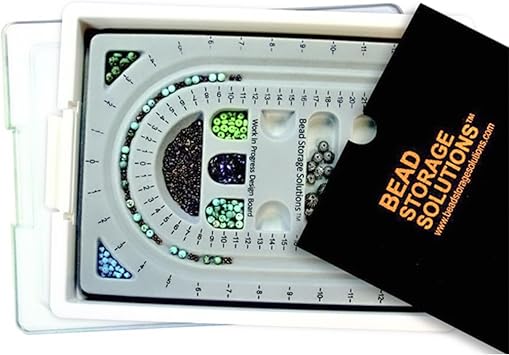 Bead Storage Solutions Durable Landscape Clear Plastic 4-Piece Work in Progress Bead Storage Tray for Craft Organization, White