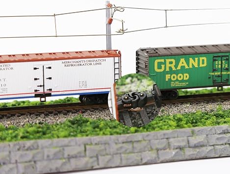 6 Pairs N Scale 1:160 E-Z Mate Magnetic Knuckle Couplers with Box Lid Pocket Cover with Screws for Freight Car Trains Railroad (Short Couplers and Box)