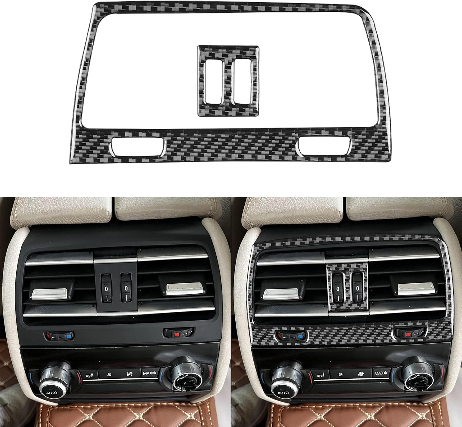 NVCNX Real Premium Carbon Fiber Car Rear Trunk Backup Reserve Lights Cover Strip Trim Compatible with BMW 7 Series F01 730d 730Li 740Li 750d 750Li 760Li 2009-2014 Exterior Accessories Black